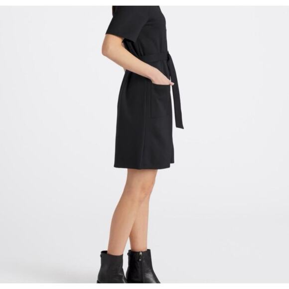 41Hawthorn Womens Sammie Point Shirt Dress Short Sleeves Black Size M Petite NEW - Picture 2 of 10